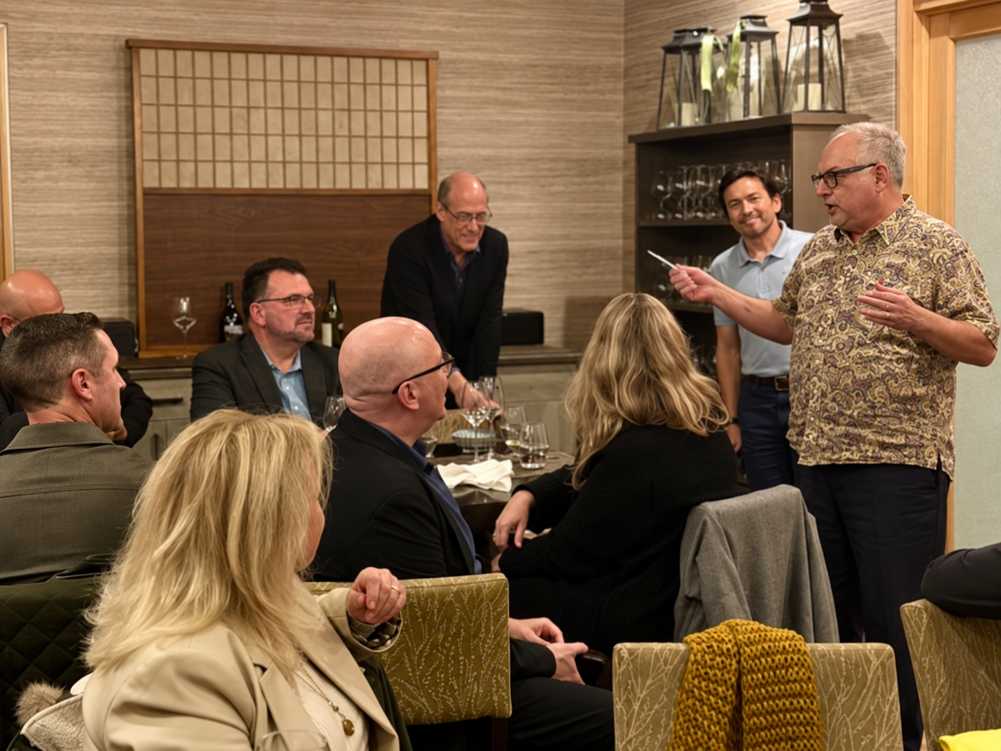 Michael leading a small-group conversation